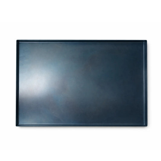 Top view of professional black steel baking tray 600x400x20 mm