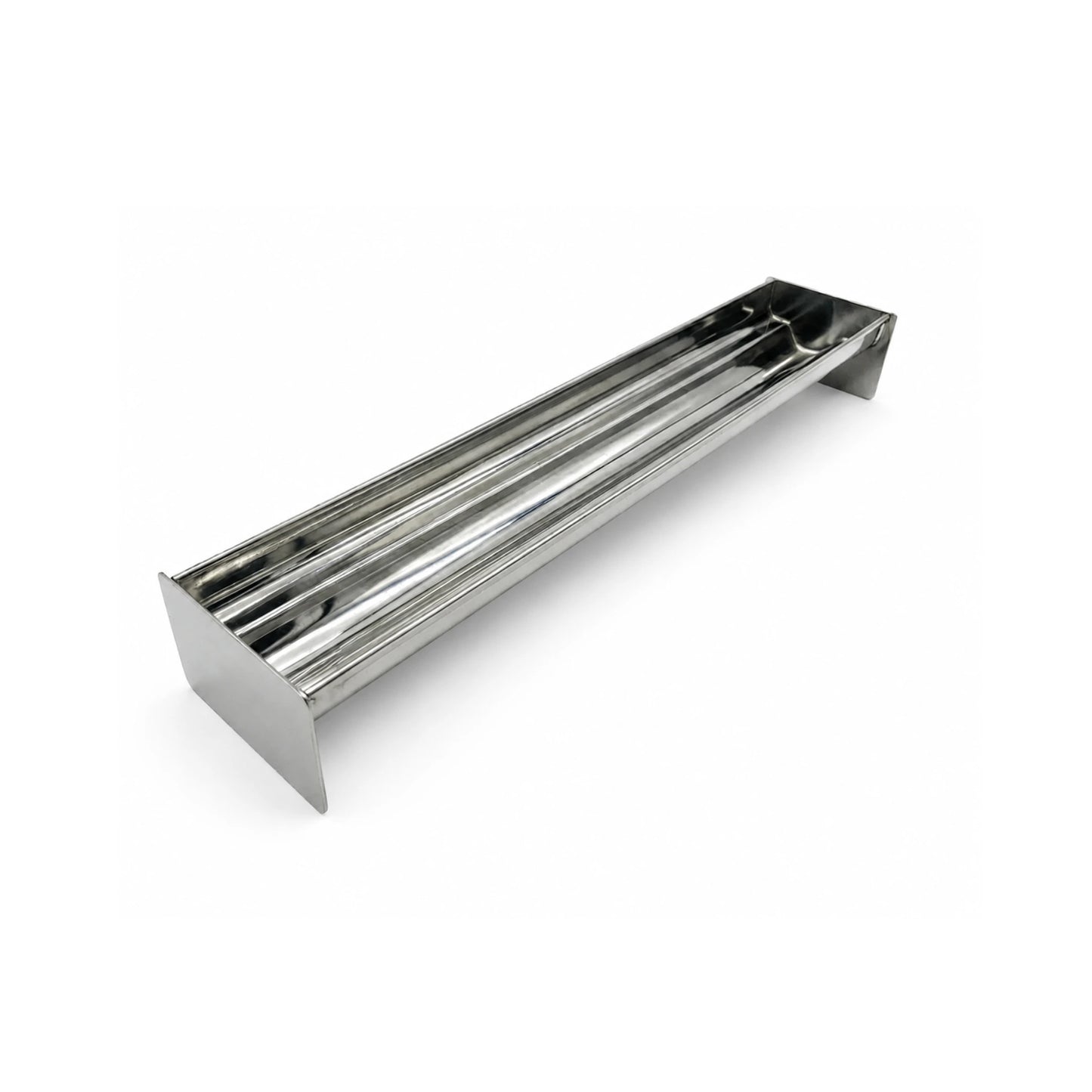 Professional stainless steel Clover Shape terrine mold, resting on a white background