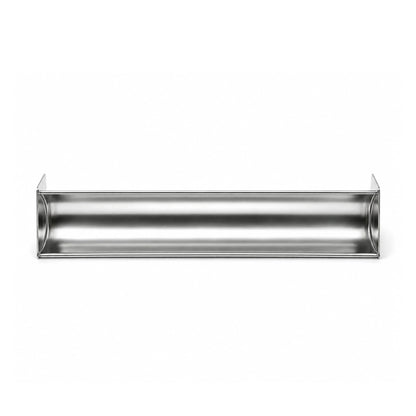Top view of a professional semicircle stainless steel terrine mold, designed for creating uniform rounded pâtés and appetizers.