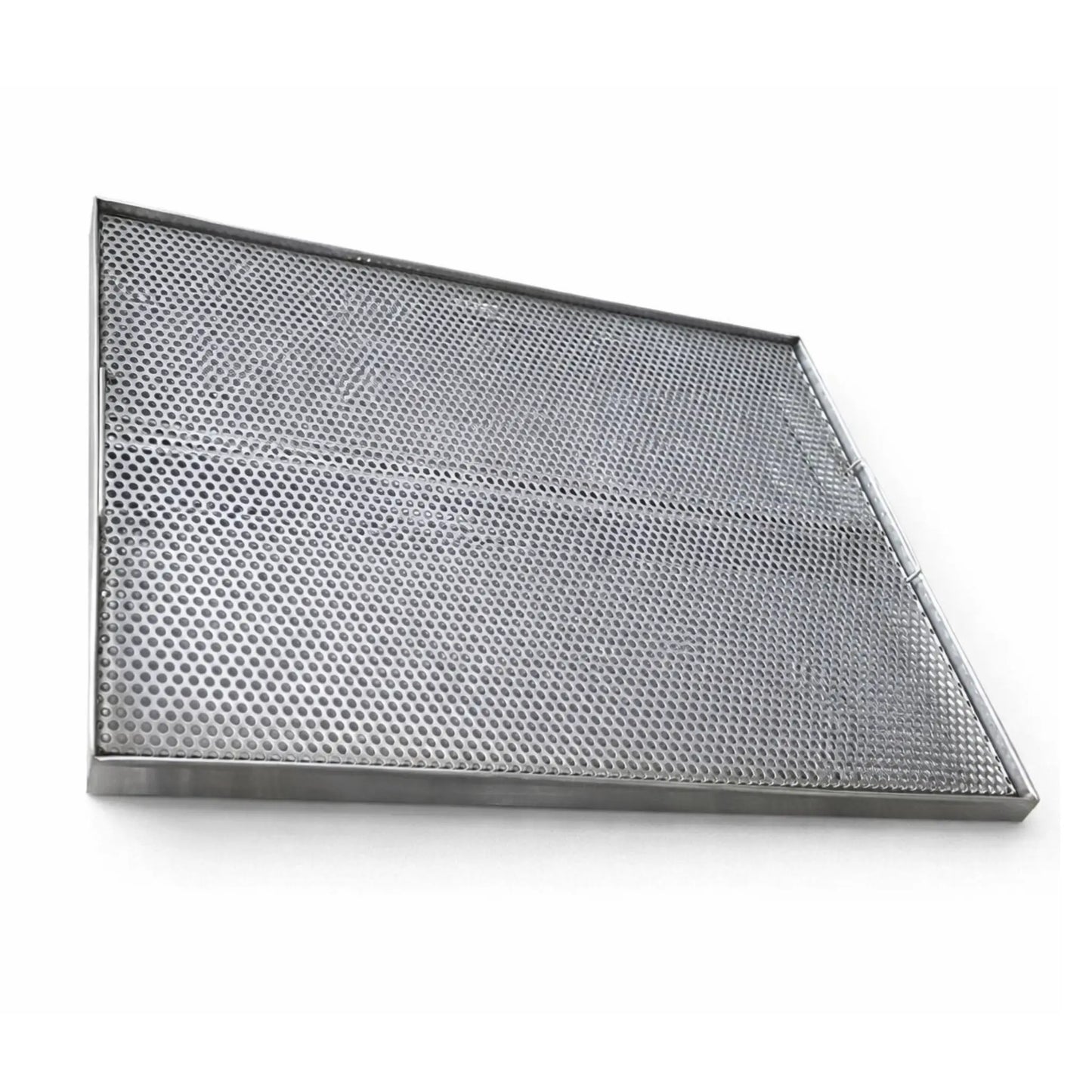 Perforated stainless steel drip tray AISI 304 side view for horeca use