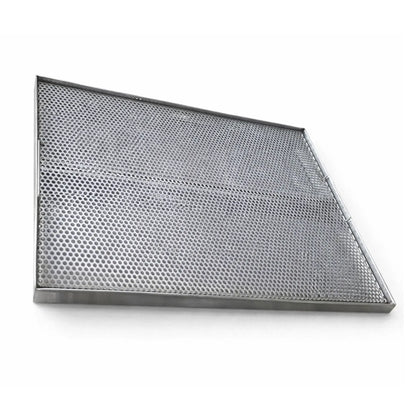 Perforated stainless steel drip tray AISI 304 side view for horeca use
